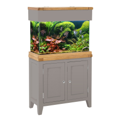 Aqua Oak Grey Edition 76cm Doors, Aquarium and Cabinet